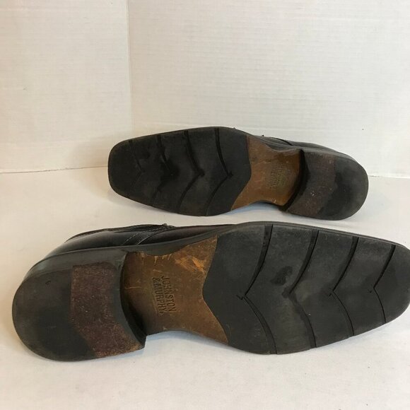 JOHNSTON & MURPHY MENS LEATHER BROWN OXFORDS SIZE 10M - Picture 3 of 6